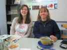 Brunch at the Chantilly Café in Blenheim. Vic and Rebecca. French toast, bacon and maple syrup tastes better than it sounds