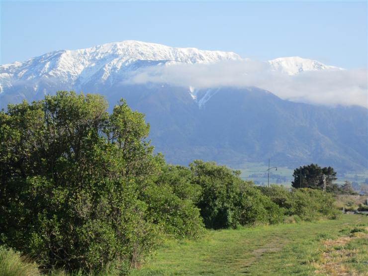 The view from the hostel in Kaikoura which is called.